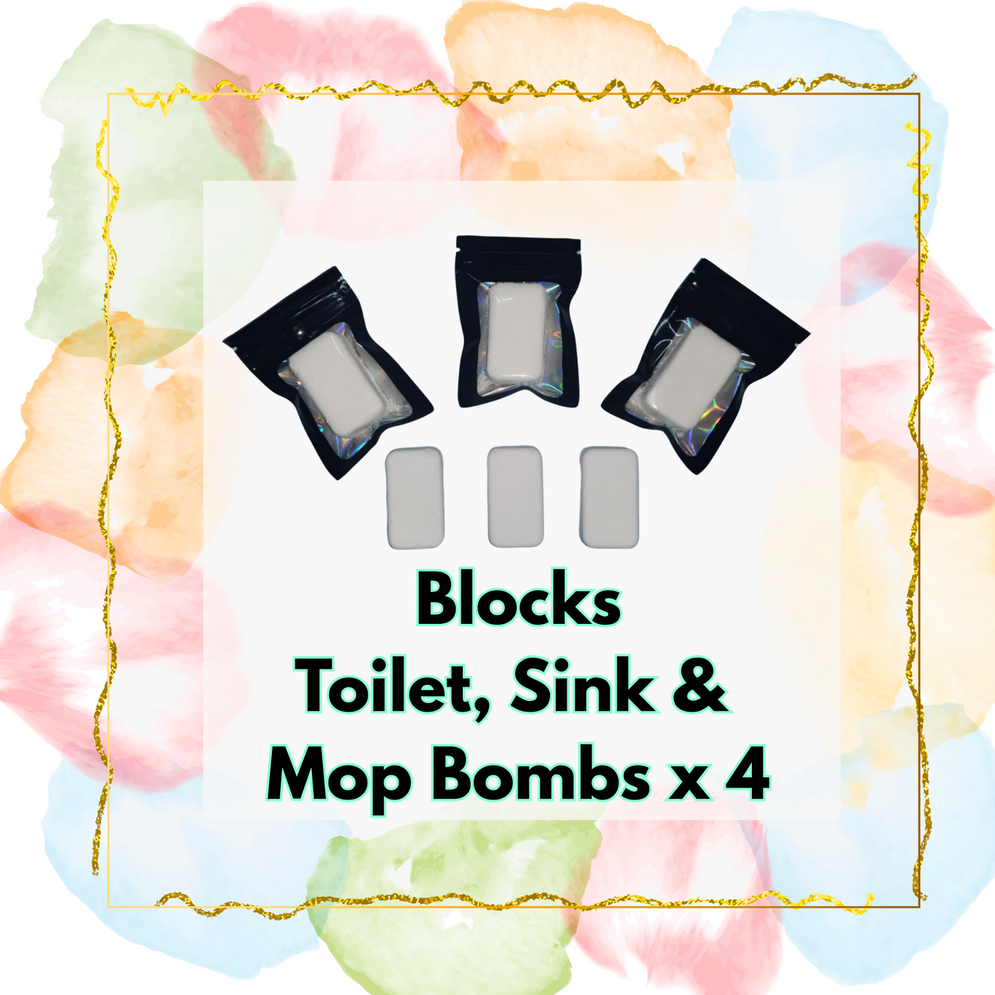 4 x Blocks - Toilet, Sink & Mop Bombs