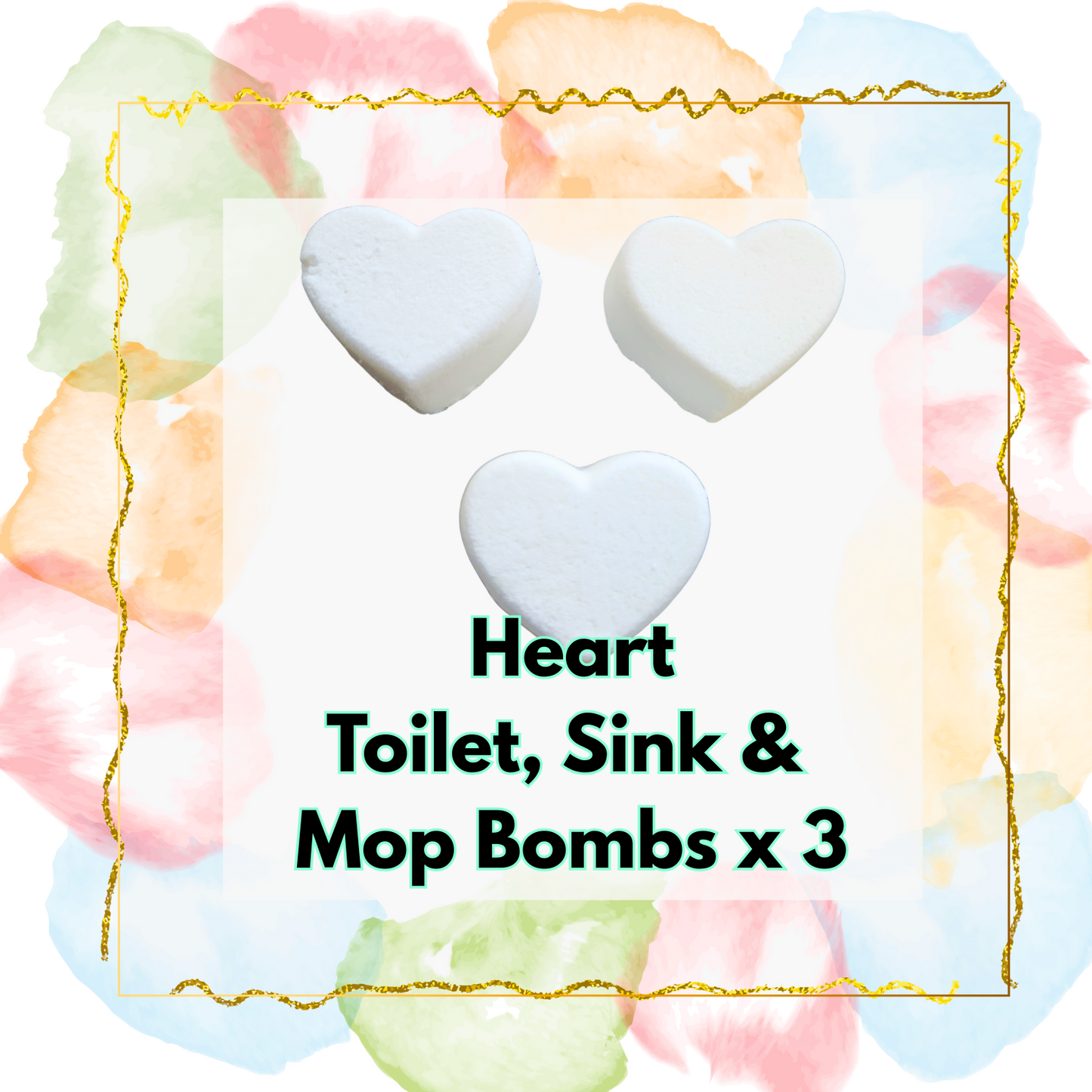3 x Heart - Toilet, Sink & Mop Bombs